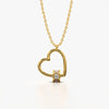 Open Heart Sliding Stone Necklace