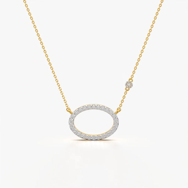 Sparkling Horizontal Oval Necklace