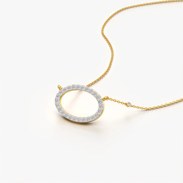 Sparkling Horizontal Oval Necklace