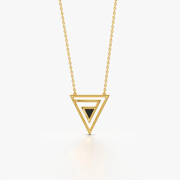 Geometric Maze Triangle Necklace