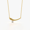Elegant Curve Drop Solitaire Necklace