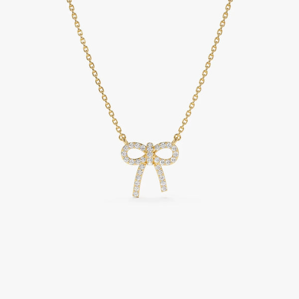 Sparkling Ribbon Bow Necklace