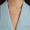 Asymmetric Bezel Y-Drop Necklace