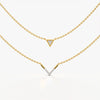 Geometric Layered Triangle & V Necklace