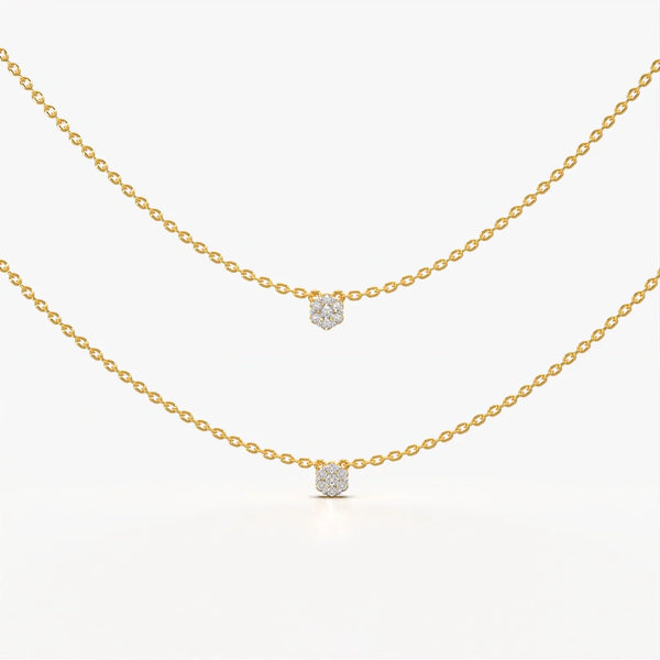 Sparkling Round Cluster Layered Necklace