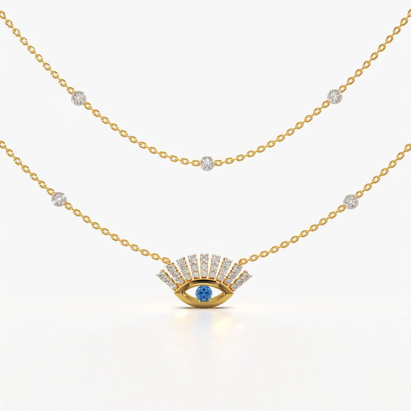 Layered Sunburst Eye Necklace