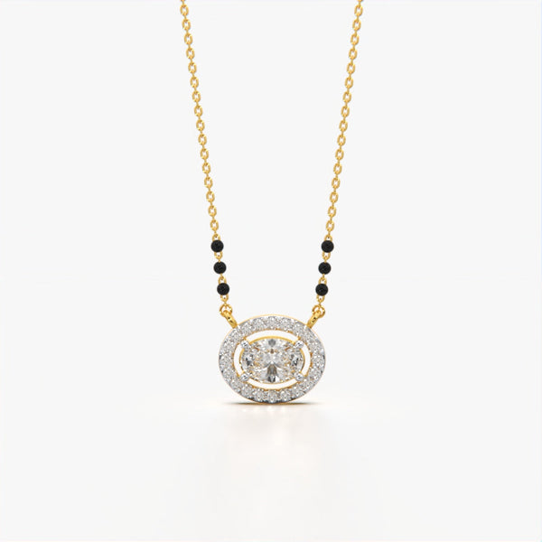Oval Halo Solitaire Mangalsutra