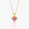 Pink Heart Crystal Necklace