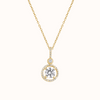 Tiered Halo Solitaire Necklace