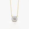 Cushion Halo Solitaire Necklace