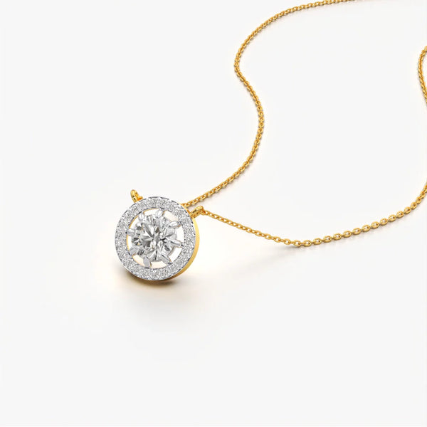 Floating Halo Solitaire Necklace