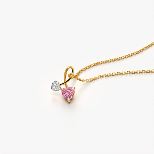 Pink Heart Duo Necklace
