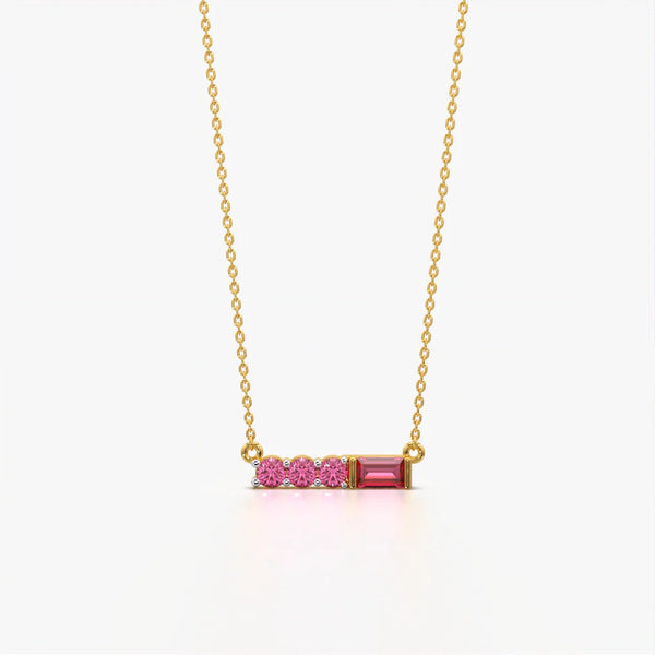 Pink Multi-Shape Bar Necklace