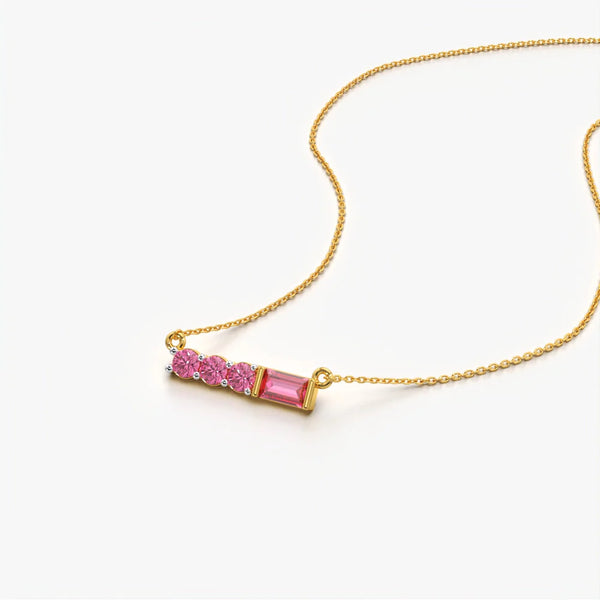 Pink Multi-Shape Bar Necklace