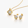 Modern Geometric Square Pendant Set