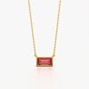 Pink Baguette Solitaire Necklace