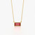 Pink Baguette Solitaire Necklace