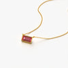 Pink Baguette Solitaire Necklace