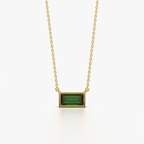 Minimal Green Baguette Pendant