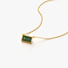 Minimal Green Baguette Pendant
