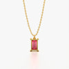 Minimal Pink Baguette Solitaire Pendant