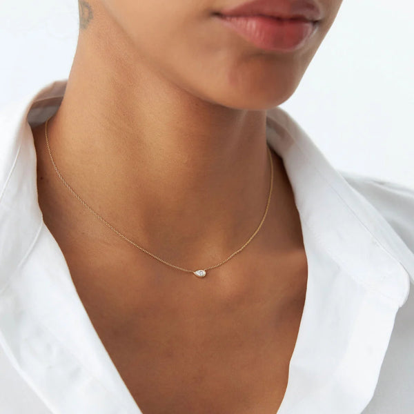 Minimal Bezel Teardrop Necklace