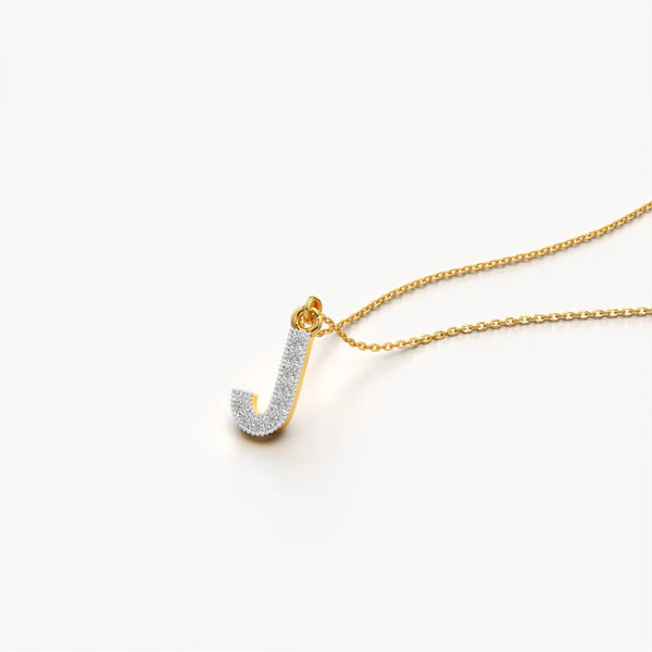 Pave Letter J Necklace