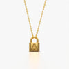 Initial A Padlock Charm Necklace