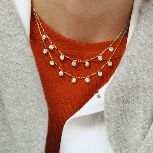 Classic Bezel Drop Necklace