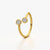 Open Two Dot Pave Ring