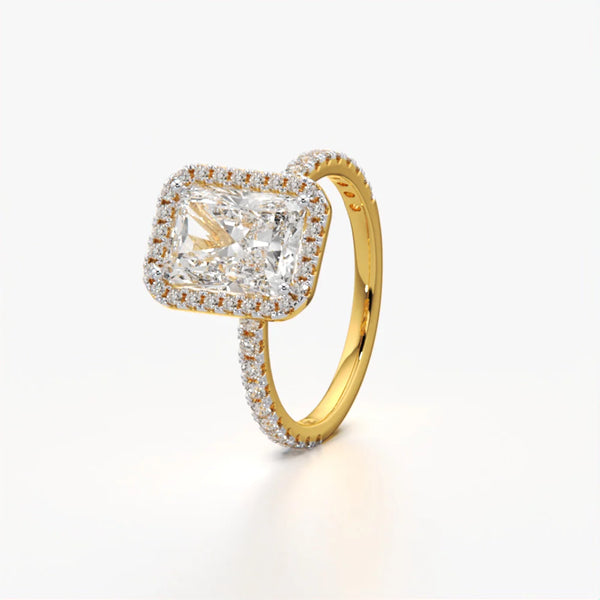 Radiant Halo Pave Ring