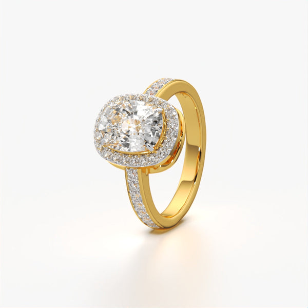 Cushion Halo Pave Ring