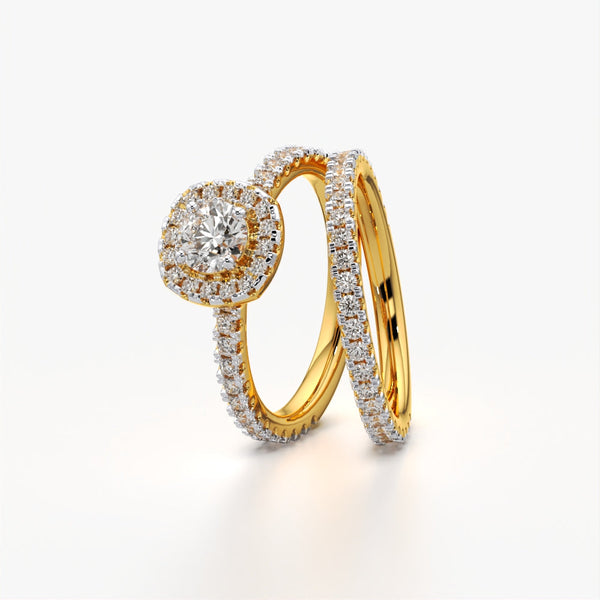 Round Halo Stack Ring