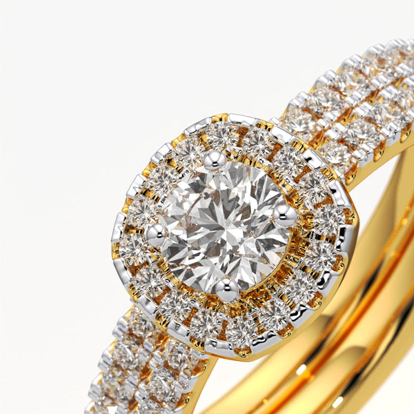 Round Halo Stack Ring