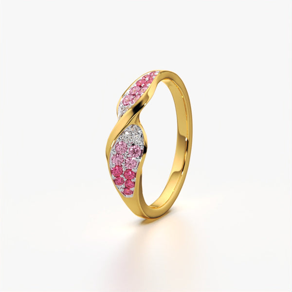 Pink Pave Twist Ring