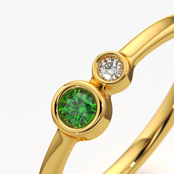 Dual Bezel Gemstone Ring