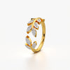 Pave Open Leaf Ring