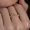 Double Line Chevron Ring