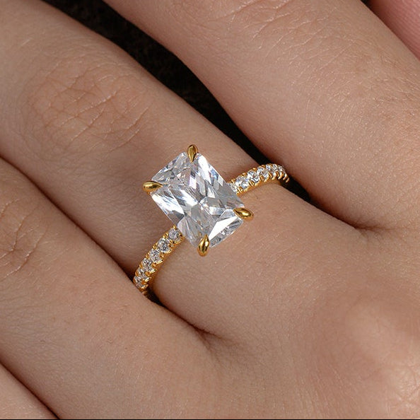 Modern Radiant Solitaire Ring