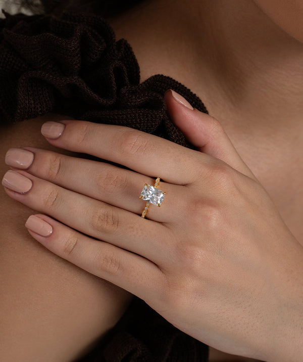 Radiant Solitaire Vintage Ring