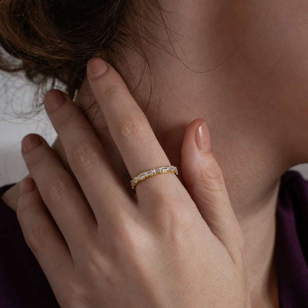 Emerald Cut Eternity Band