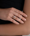 Statement Pink Pear Double Halo Ring