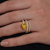 Yellow Pear Spiral Statement Ring
