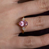 Pink Pear Three-Stone Ring