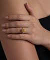 Yellow Cushion Halo Ring