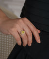Yellow Heart Double Halo Ring