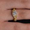 Round Solitaire Twisted Pave Ring