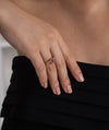 Pink Emerald Cut Accent Ring