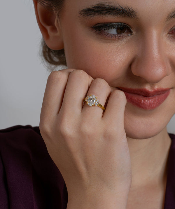 Oval Cut Trilogy Ring