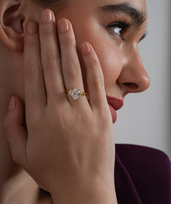 Oval Cut Trilogy Ring